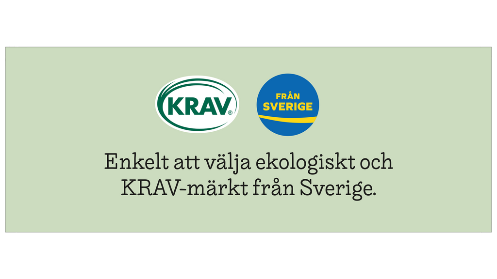 Hyllkantsetikett KRAV och Från Sverige - 210x74