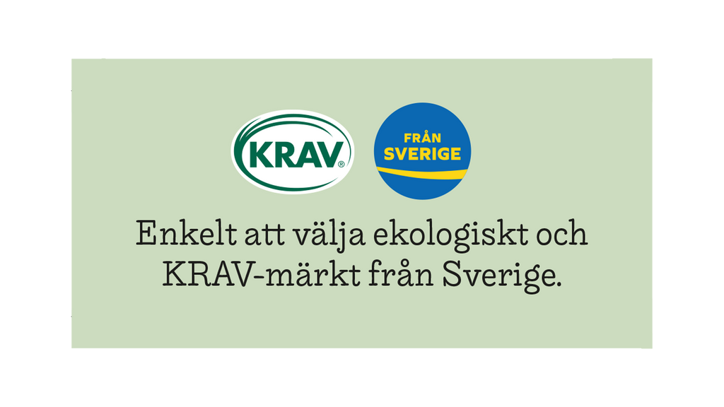 Hyllkantsetikett KRAV och Från Sverige - 80x35